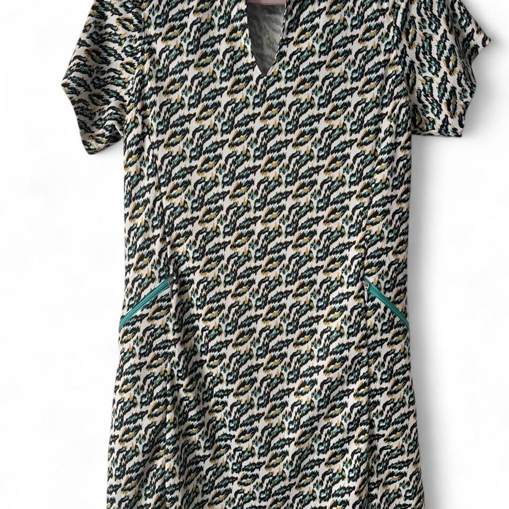 Bermuda Sands Leopard Print Dress with Zipper Pocket Details